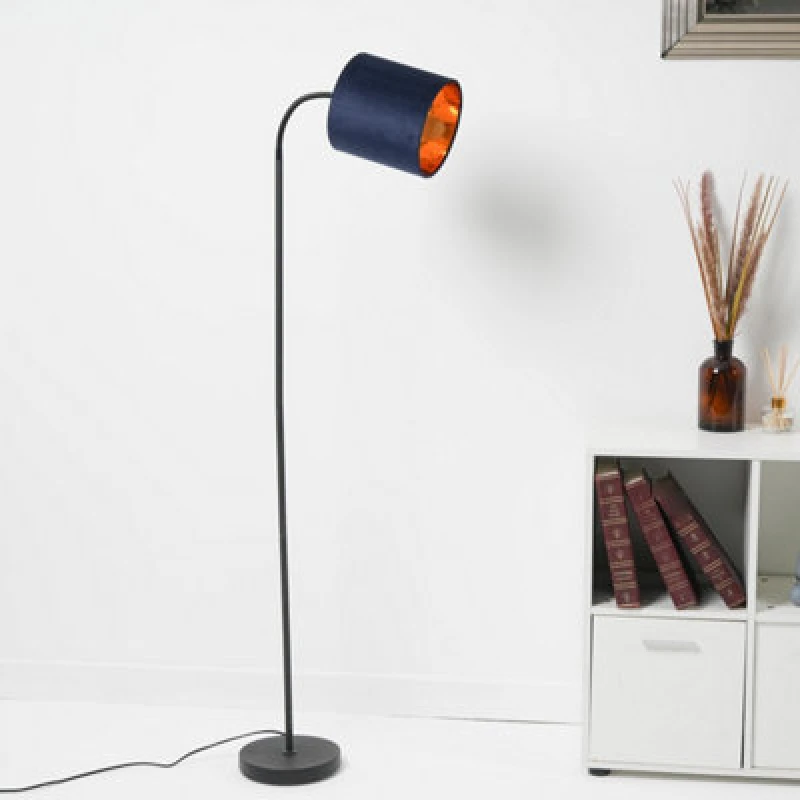 Image of K Living Hove Floor Lamp With Navy Shade