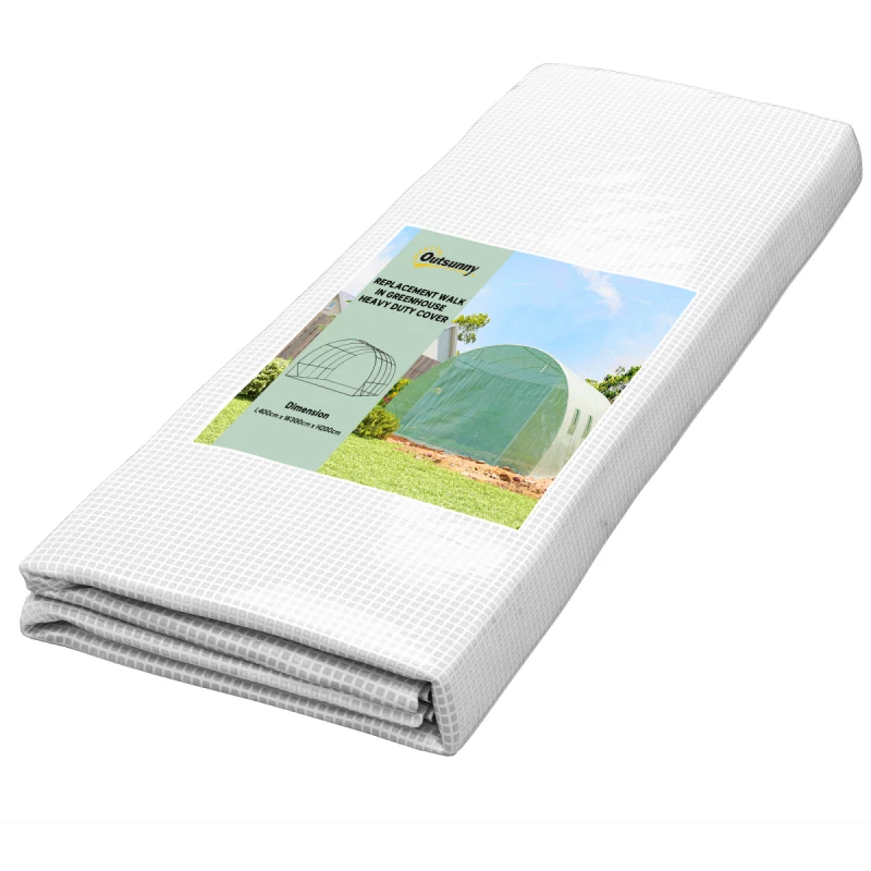 Image of Outsunny 4 x 3 x 2m Greenhouse Replacement Cover ONLY for Tunnel Greenhouse, Green 845-382V10GN