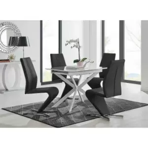 Image of Furniture Box LIRA 100 Extending Dining Table and 4 Black Willow Chairs