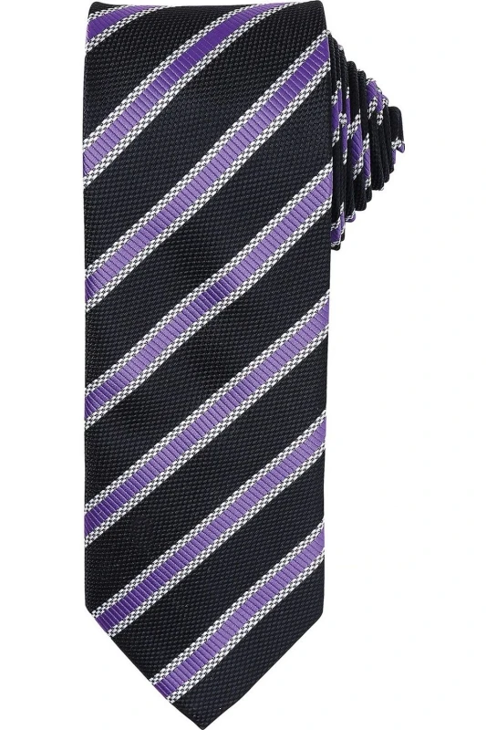 Image of Premier Premier Men Stripe Waffle Tie in True Black True Black One Size Male 5063425959907