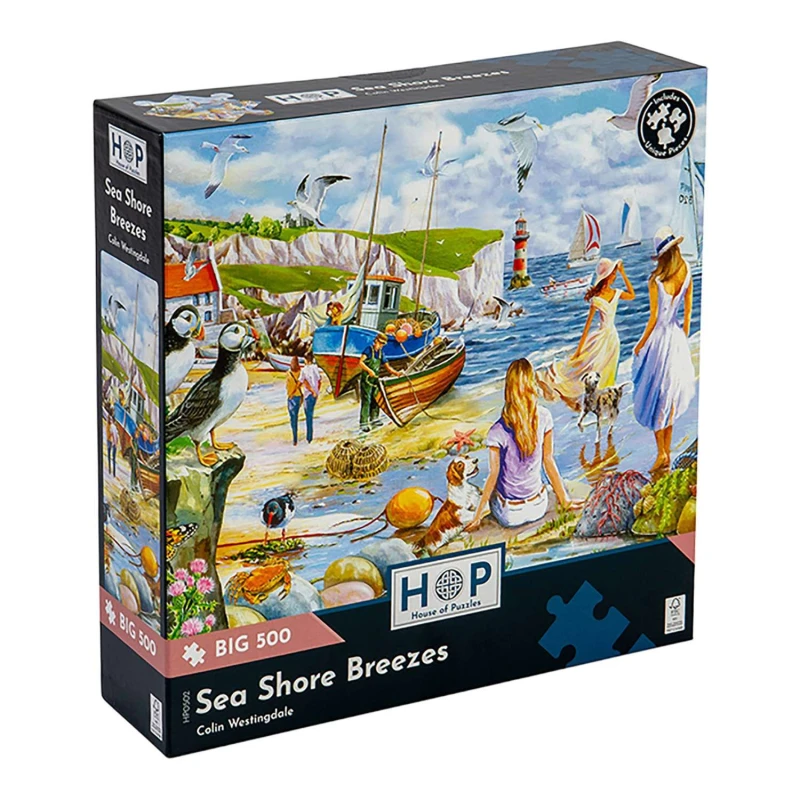 Image of The House Of Puzzles Sea Shore Breezes, BIG 500 Piece Jigsaw Puzzle Multi unisex