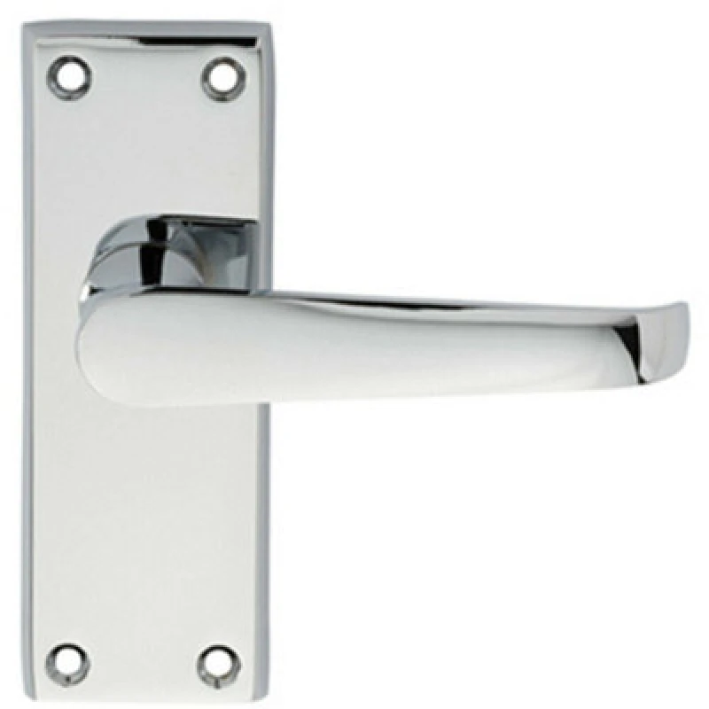 Image of Loops PAIR Straight Handle on Short Latch Backplate 118 x 42mm Polished Chrome Multi