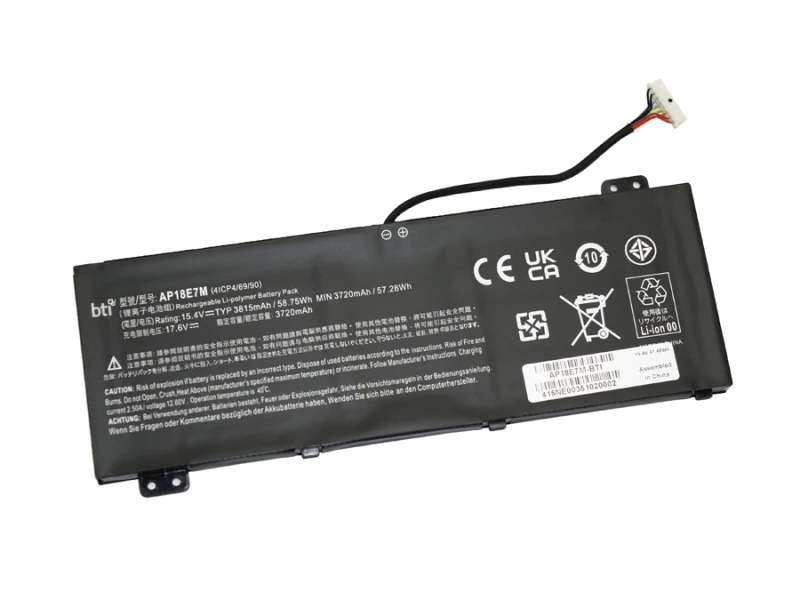 Image of BTI 57.2 4 cell KT.00407.009 compatible battery for ACER PREDATOR TRIT