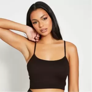 Image of I Saw It First Seamless Ribbed Cami Crop Top - Brown