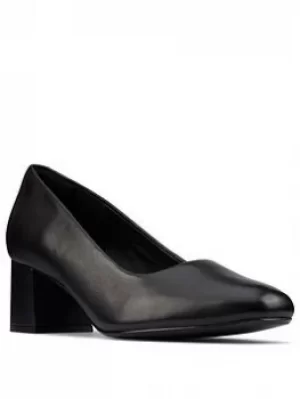 Image of Clarks Sheer55 Heeled Court Shoe, Black, Size 6, Women