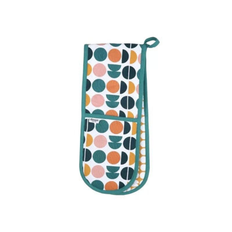Image of Dexam Retro Spot Teal Double Oven Gloves