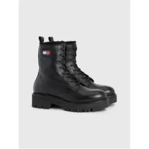Image of Tommy Jeans Tjw Urban Boot Tumbled Ltr Wl - Black