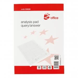 Image of 5 Star A4 80gm2 Analysis Pad QueryAnswer Accounting 53 Weeks White