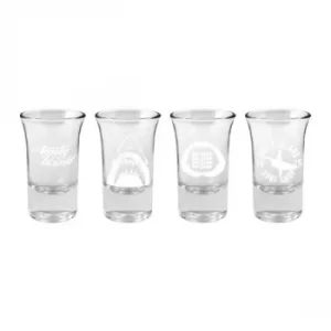 Image of Jaws Shotglass 4-Pack Logo & Symbols