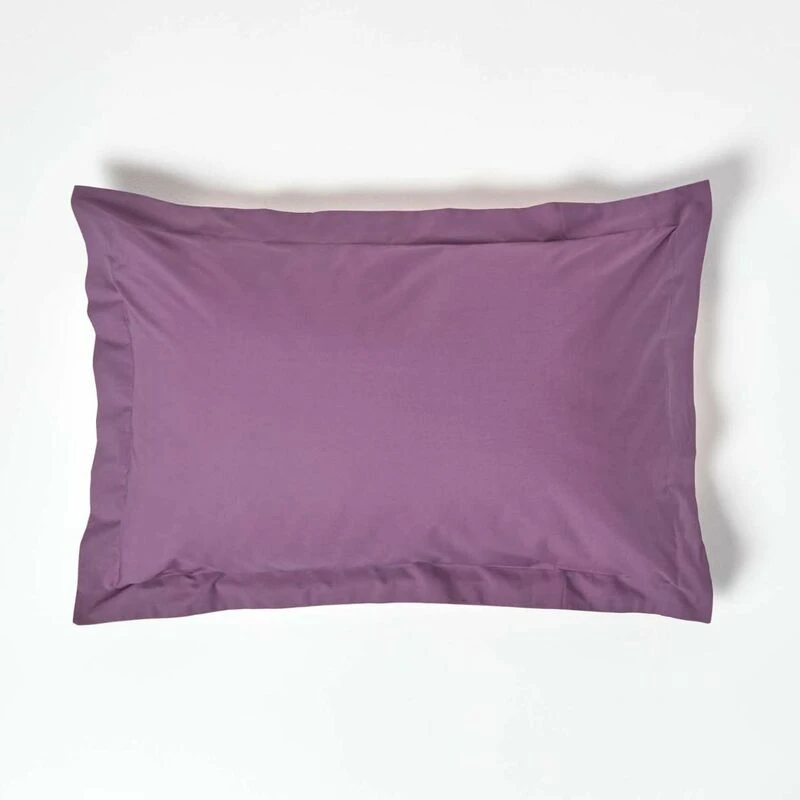 Image of Homescapes Egyptian Cotton Oxford Pillowcase 200 TC, Standard Size Grape
