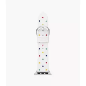 Image of Kate Spade New York Womens Multi-Dot Silicone Band For Apple Watch, 38/40/41Mm - White