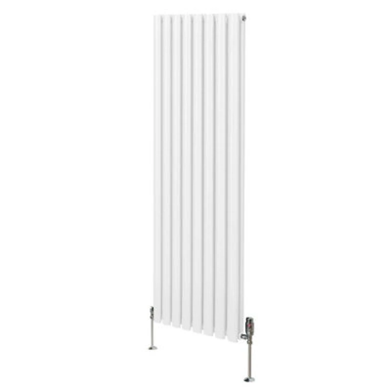 Image of MONSTER-SHOP Oval Column Radiator 1600mm x 480mm & trv Chrome Valves Modern 5055986194378