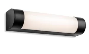 Image of Lima Bathroom LED Wall Light 300mm Black with Opal Diffuser IP44