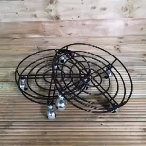 Image of Pack of 2 Tom Chambers Handcrafted Heavy Duty Round Black Metal Garden Patio Plant Flower Pot Stand Caddy Trolley Dolly on Strong Metal Castor Wheels