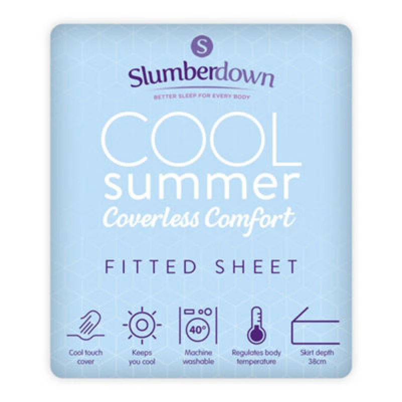 Image of Slumberdown Slumberdown Cool Summer PCM Fitted Bedsheet Fitted Sheets Super King Blue 88491118070