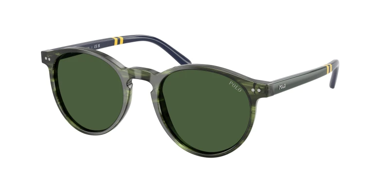 Image of Polo Ralph Lauren Man Polo Ralph Lauren PH4236 631671 Sunglasses Acetate Green Green Round Normal Green Sunglasses Man Acetate