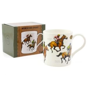 Image of Lesser & Pavey Horse Racing Winning Post Fine China Windsor Gift Boxed Mug