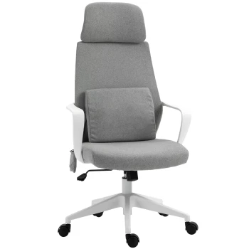Image of Vinsetto Office Chair & Massage Pillow Ergonomic Adjustable Height Headrest w/ Wheels High Back Armrest Rocking Home Study Grey