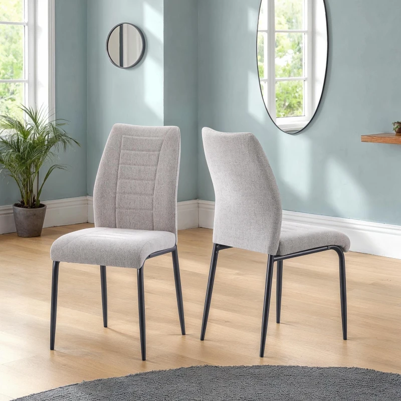 Image of Seconique Chilton Dining Chair (x4 Per Box) - Grey Fabric, Grey 400-402-158