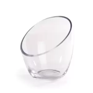 Image of Glass Slant Cut Bubble Bowl Tall M&amp;W
