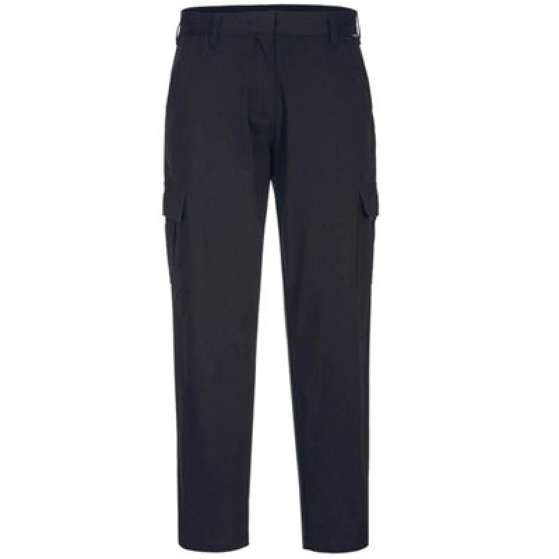 Image of Portwest Womens Stretch Cargo Trousers S233BKR30 Colour: Black