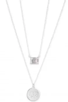 Image of Ladies Lauren Ralph Lauren Double Pendant Stone/Script Necklace 14N00222