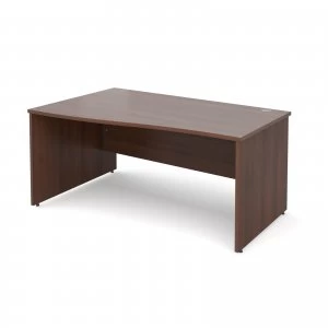 Image of Maestro 25 PL Left Hand Wave Desk 1600mm - Walnut Panel Leg Design