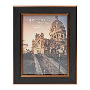 Image of 6" x 8" - Impressions Black & Bronze Wood Finish Photo Frame