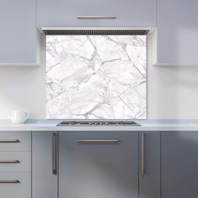 Image of Warren Reed - Designer Light Grey Marble Effect Kitchen Splashback Size: 600mm x 650mm Grey Unisex 600mm x 650mm