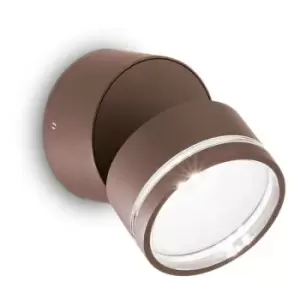 Image of Ideal Lux Omega Round Single Spotlight Coffee IP54 4000K