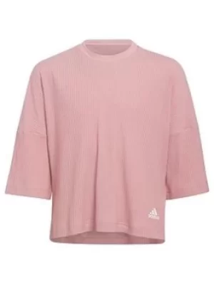 Image of adidas Older Girls Yoga Sweat Top, Mauve, Size 7-8 Years, Women