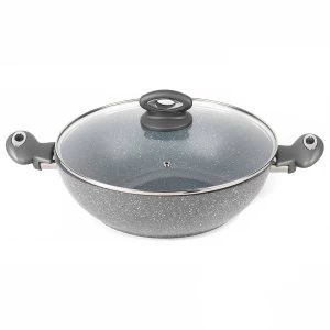Image of Salter Marblestone Collection 30cm Non-Stick Wok - Grey