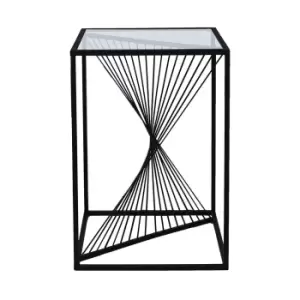 Image of Black Metal & Glass Side Table