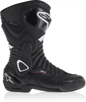 Image of Alpinestars Stella SMX-6 V2 Drystar Ladies Motorcycle Boots, black-white-purple, Size 38 for Women, black-white-purple, Size 38 for Women