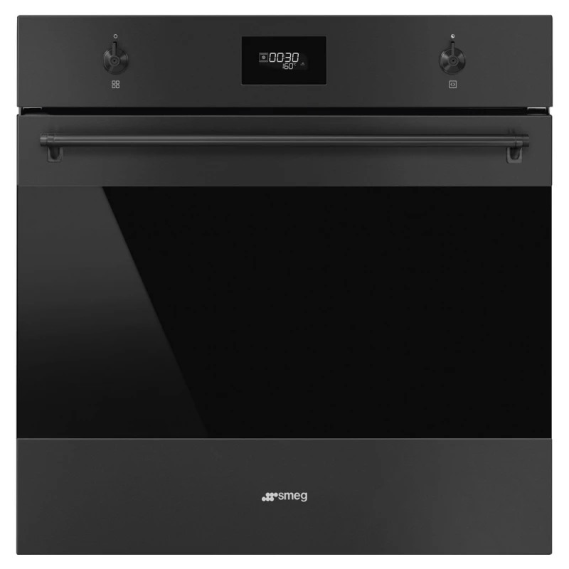 Image of Smeg Classic SFP6301TVN Built In Electric Single Oven with Pyrolytic Cleaning - Matt Black - A+ Rated, Black