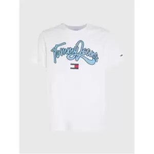 Image of Tommy Jeans Tjm Reg College Pop Text Tee - White
