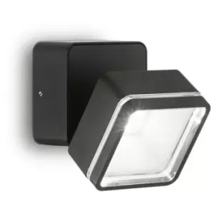 Image of Ideal Lux Omega Square Single Spotlight Black IP54 4000K