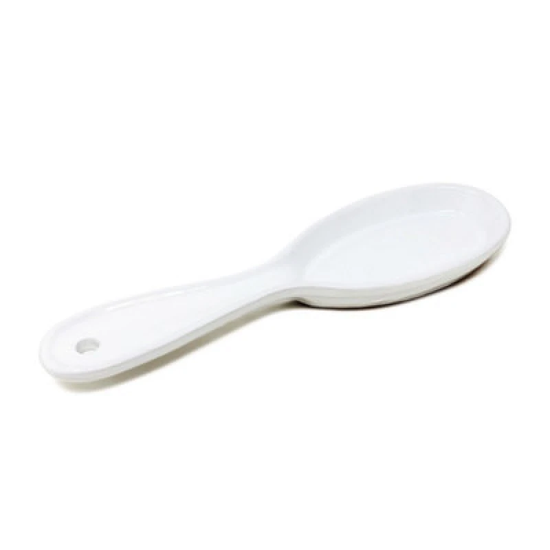 Image of Verano Spanish Ceramics Rustic Pastel Fully Dipped Terracotta Kitchen Dining Utensil Spoon Rest White (L) 27Cm