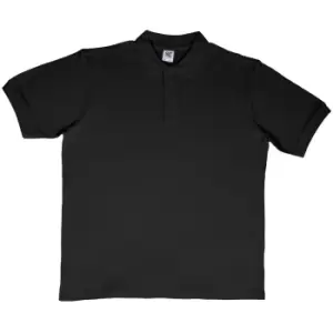 Image of SG Mens Ring-Spun Cotton Short Sleeve Polo Shirt (5XL) (Black)