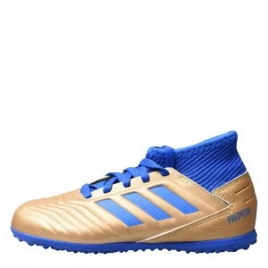 Image of adidas Predator 19.3 Childrens Astro Turf Trainers - Gold/Blue/White