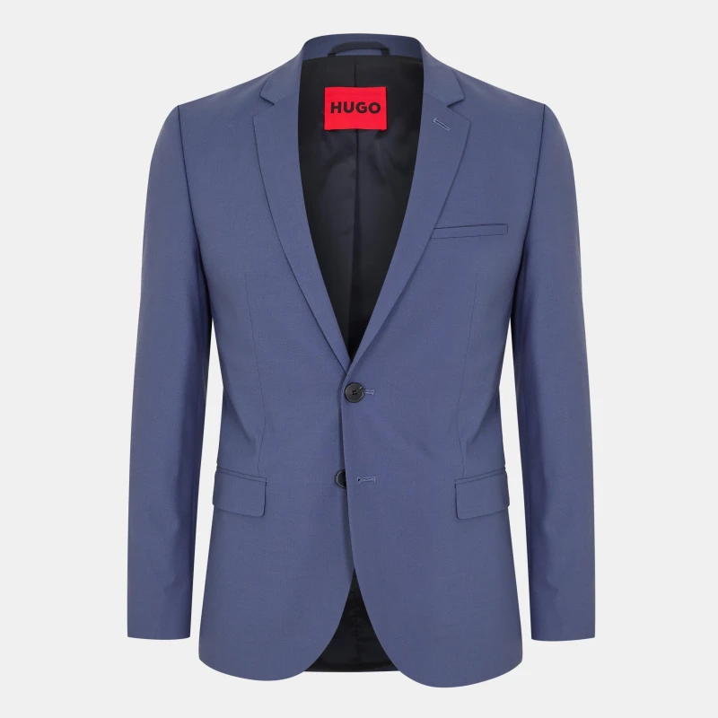 Image of Hugo Mens Arti Hesten Tailored Fit Blazer Open Blue male 34 (44)
