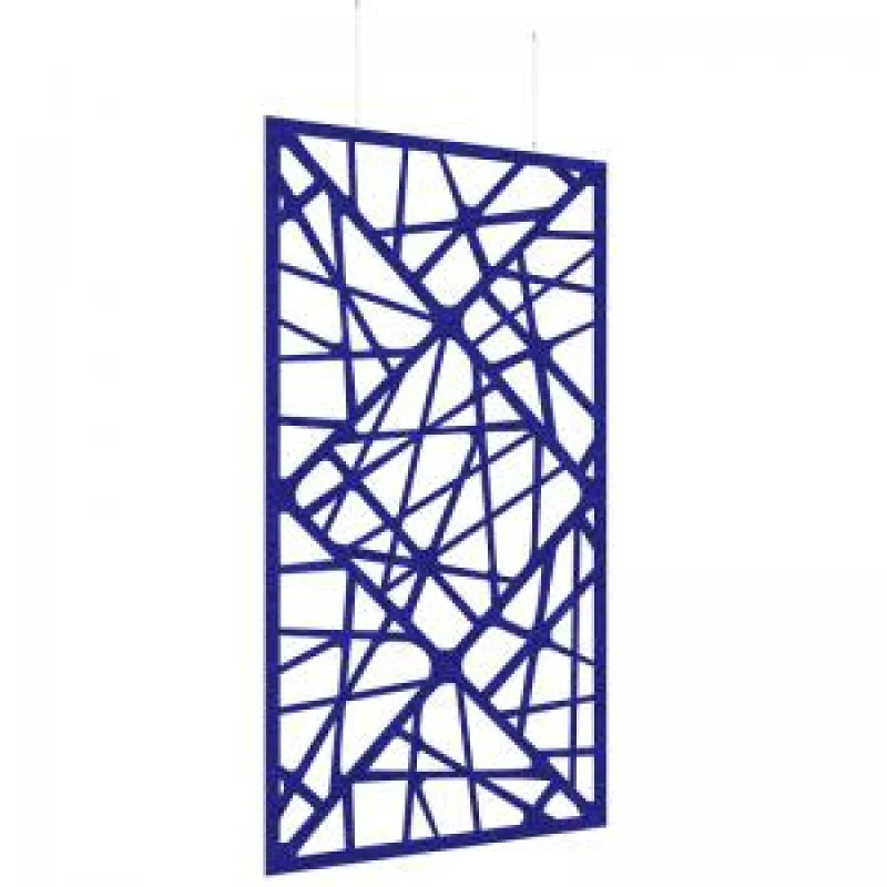 Image of Piano Chords Acoustic Patterned Hanging Screens In Dark Blue H2400 x W1200mm with Hanging Wires And Hooks - Shatter
