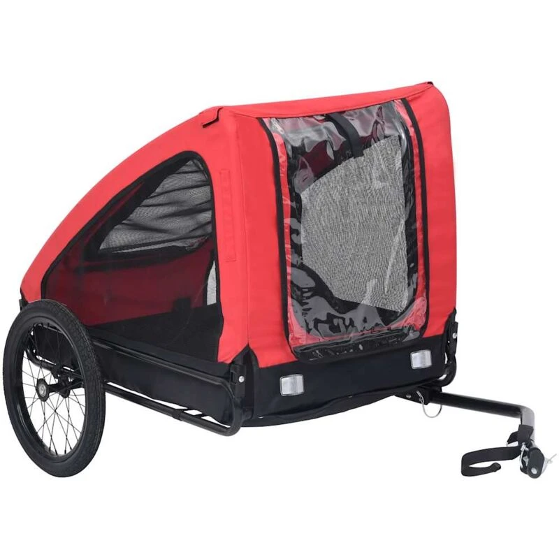 Image of VIDAXL Pet Bike Trailer Red and Black Vidaxl 8720286144879