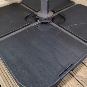 Image of 4 Pack 60/80Kg Square Water / Sand Filled Black Hanging / Banana / Cantilever Garden Patio Decking Parasol Base Weight