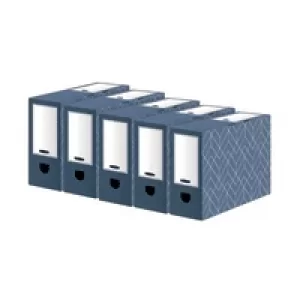 Image of Bankers Box Decor 100mm Transfer File Blue (Pack of 5) 4483801