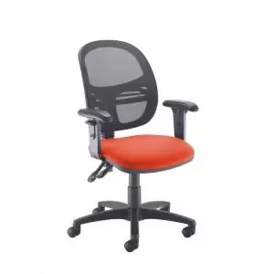 Image of Jota Mesh medium back operators chair with adjustable arms - Tortuga