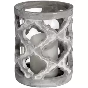Image of Small Stone Effect Patterned Candle Holder