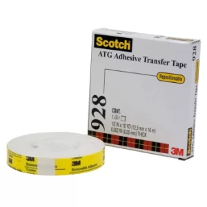 Image of 3M Scotch 928 ATG Repositionable Transfer Tape 12mm x 16.5m