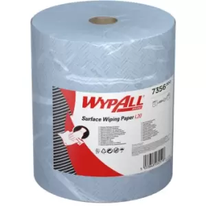 Image of Wypall 7356 WYPALL L20 WIPER JUMBO 2PLY Blue 38x34cm (ROLL-1000 SHEET)