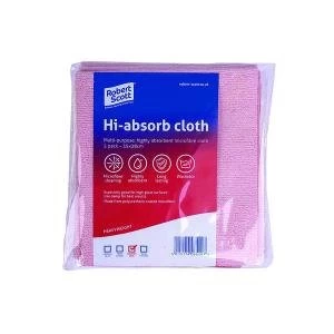 Image of Robert Scott Hi-Absorb Microfibre Cloth Red Pack of 5 103986RED